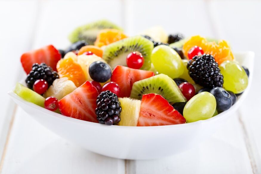 Sallatë frutash në menunë e preferuar të dietës